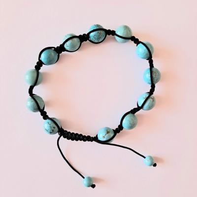 Bracelet shamballa en turquoise reconstituée