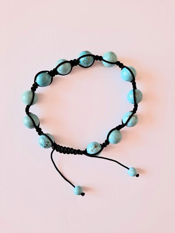 Bracelet shamballa en turquoise reconstituée